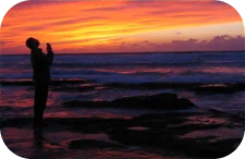 wishing and place a cosmic order on the beach