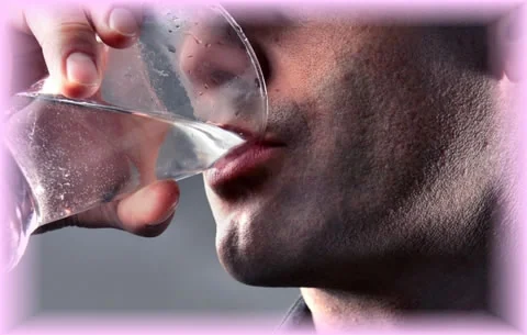 Man drinking a love potion