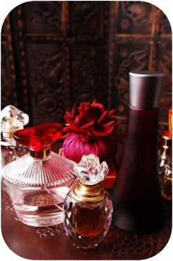 bottles of scent and perfume