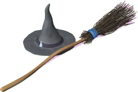 witches hat and broom